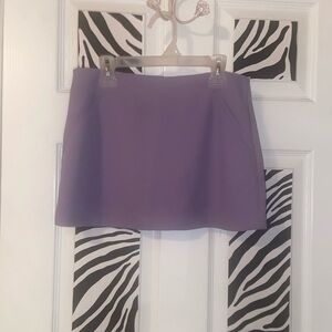 Purple mini skirt with zipper and fake pockets